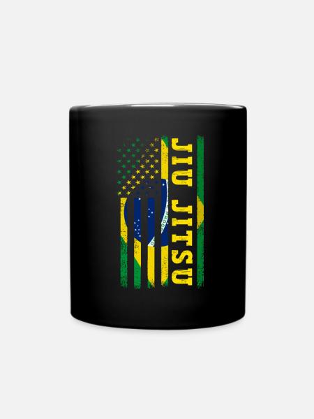 Brazilian Jiu Jitsu BJJ MMA Grappling - Full Colour Mug - black