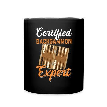 Backgammon Jouer au Backgammon Jeu de société Cadeau - Mug uni - noir - Devant