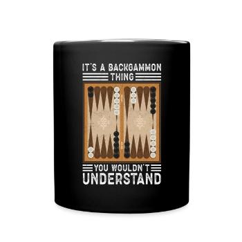 Jeu de backgammon | Cadeau de jeu de société Backgammon - Mug uni - noir - Devant