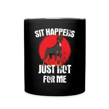 Sit Happens Dog Huntetrainer École canine, Chiens - Mug uni - noir - Devant