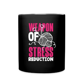 Funny Knitting Knitting Needle Gift - Full Colour Mug - black - Front