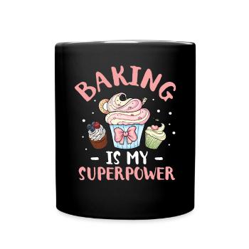 Cupcake Muffin Backen Geschenk - Tasse einfarbig - Schwarz - Vorne