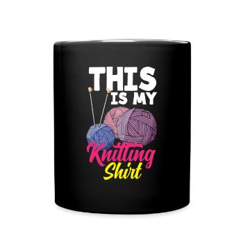 Lustiges Stricken Stricknadel Geschenk - Tasse einfarbig - Schwarz - Vorne