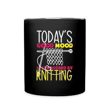 Funny Knitting Knitting Needle Gift - Full Colour Mug - black - Front