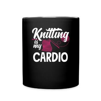 Funny Knitting Knitting Needle Gift - Full Colour Mug - black - Front