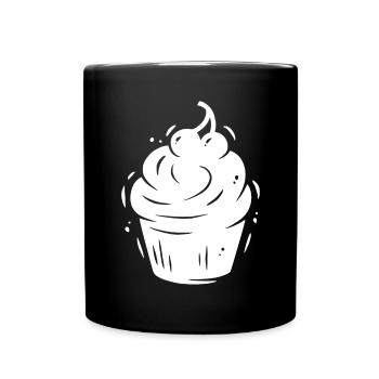 Cupcake Muffin Backen Geschenk - Tasse einfarbig - Schwarz - Vorne