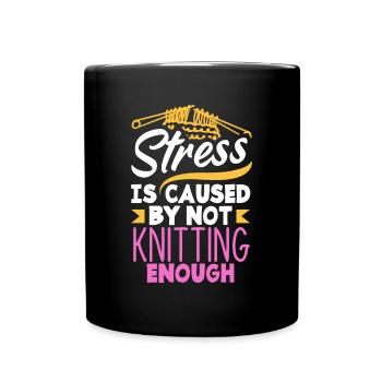 Funny Knitting Knitting Needle Gift - Full Colour Mug - black - Front
