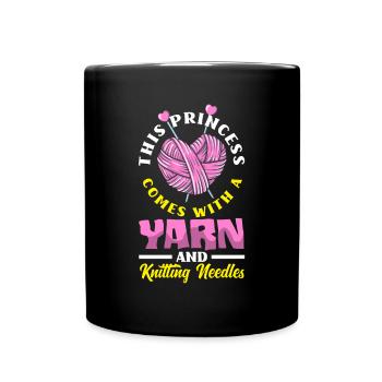 Funny Knitting Knitting Needle Gift - Full Colour Mug - black - Front