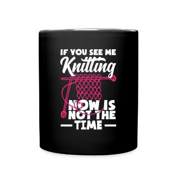 Funny Knitting Knitting Needle Gift - Full Colour Mug - black - Front