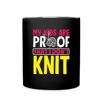 Funny Knitting Knitting Needle Gift - Full Colour Mug - black - Front