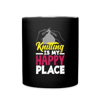 Funny Knitting Knitting Needle Gift - Full Colour Mug - black - Front
