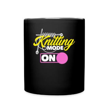 Funny Knitting Knitting Needle Gift - Full Colour Mug - black - Front