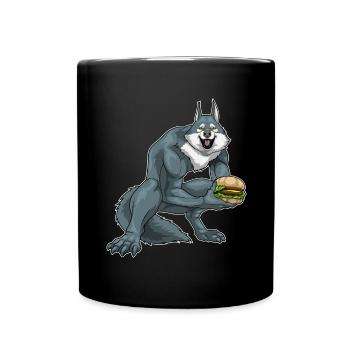 Werwolf Halloween Cheeseburger - Tasse einfarbig - Schwarz - Vorne