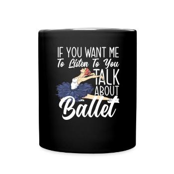 Süßes Ballerina Ballettänzerin Geschenk - Tasse einfarbig - Schwarz - Vorne