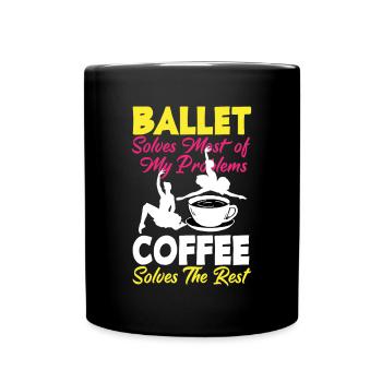 Süßes Ballerina Ballettänzerin Geschenk - Tasse einfarbig - Schwarz - Vorne