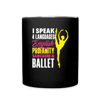 Süßes Ballerina Ballettänzerin Geschenk - Tasse einfarbig - Schwarz - Vorne