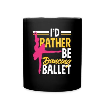 Süßes Ballerina Ballettänzerin Geschenk - Tasse einfarbig - Schwarz - Vorne