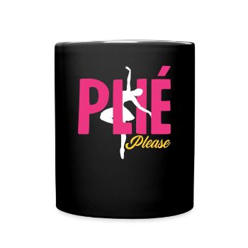 Süßes Ballerina Ballettänzerin Geschenk - Tasse einfarbig - Schwarz - Vorne