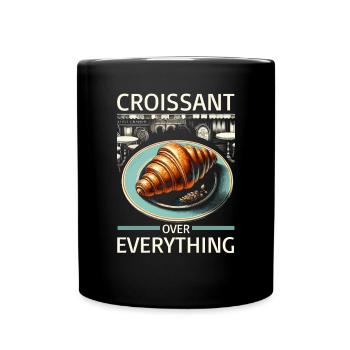 Croissant France Food Foodie Petit-déjeuner français - Mug uni - noir - Devant