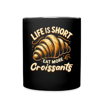 Croissant France Food Foodie Petit-déjeuner français - Mug uni - noir - Devant