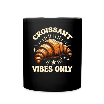 Croissant France Food Foodie French Breakfast - Full Colour Mug - black - Front