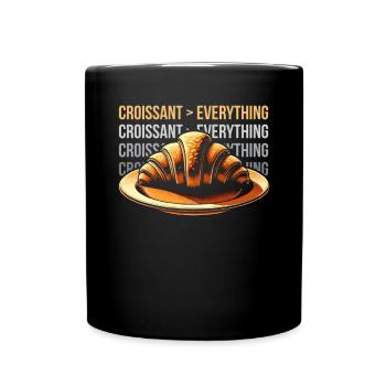 Croissant France Food Foodie French Breakfast - Full Colour Mug - black - Front