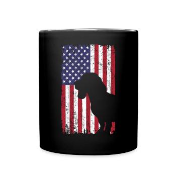 Chien Beagle avec drapeau des États-Unis - Mug uni - noir - Devant