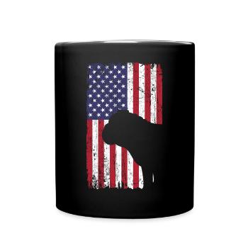 Chien bouledogue avec drapeau des États-Unis - Mug uni - noir - Devant
