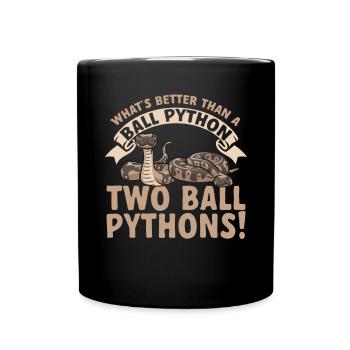 Ball Python Schlange Königspython - Tasse einfarbig - Schwarz - Vorne