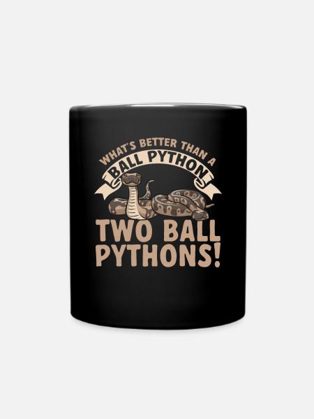 Ball Python Schlange Königspython - Tasse einfarbig - Schwarz