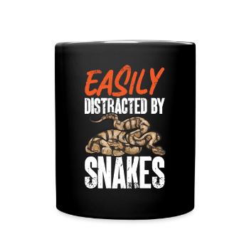 Ball Python Schlange Königspython - Tasse einfarbig - Schwarz - Vorne
