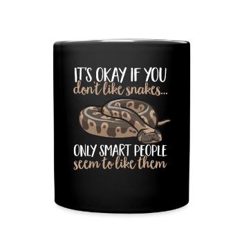 Ball Python Schlange Königspython - Tasse einfarbig - Schwarz - Vorne