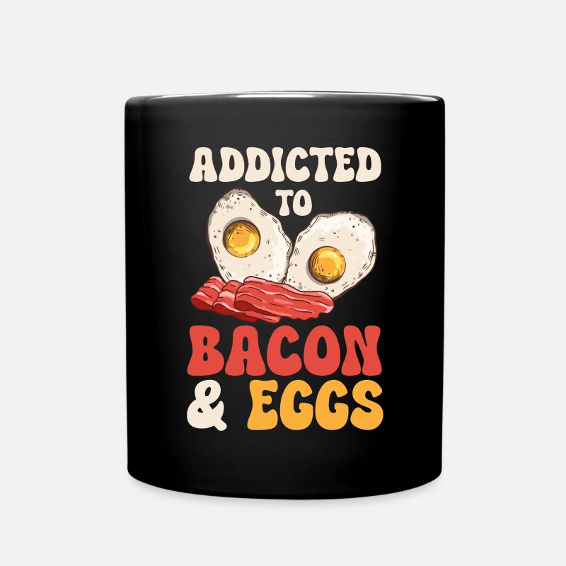Speck Eier Brunch Frühstück Eier und Speck - Tasse einfarbig - Schwarz