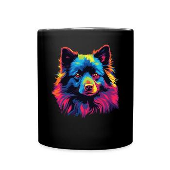 Watercolor Colorful Schipperke - Full Colour Mug - black - Front