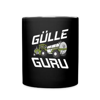 Ruhe! Der Meister fährt Gülle Fahrer Gülleguru - Tasse einfarbig - Schwarz - Vorne
