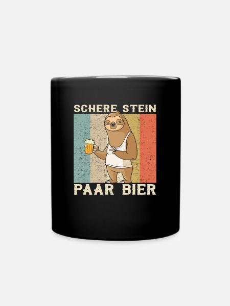  Bier Faultier - Tasse einfarbig - Schwarz