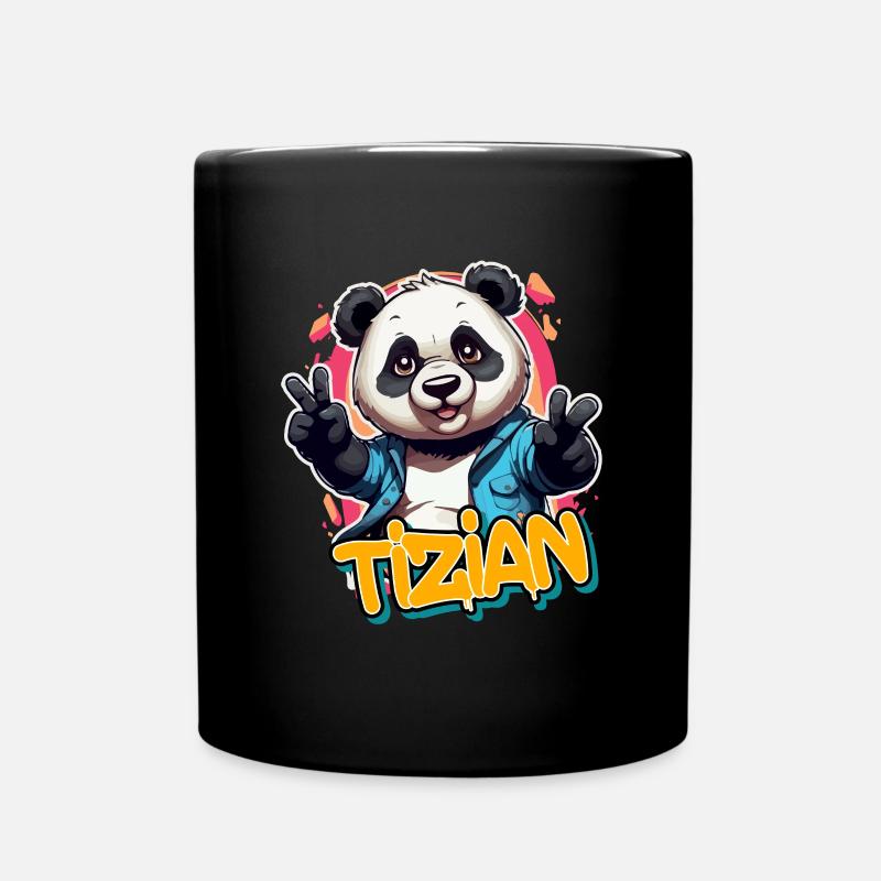 TITIEN - Beau nom de garçon avec Cool Panda - Mug uni - noir