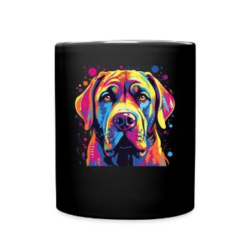 Aquarelle colorée Boerboel - Mug uni - noir - Devant