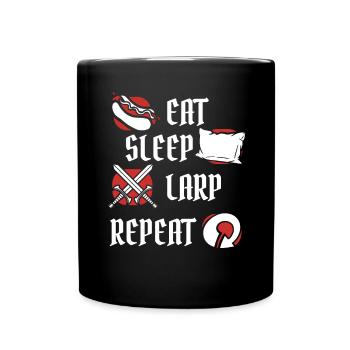 Eat Sleep LARP Repeat LARPing Weapons Armor - Full Colour Mug - black - Front
