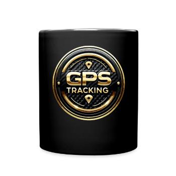 Autocollants d’avertissement GPS Carbon Gold - Mug uni - noir - Devant