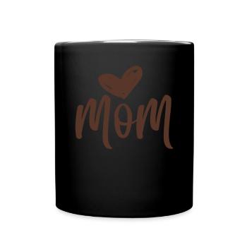 MOM LOVE - I love my Mommy - Mutter Mama Mammi - Tasse einfarbig - Schwarz - Vorne