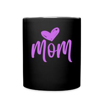 MOM LOVE - I love my Mommy - Mutter Mama Mammi - Tasse einfarbig - Schwarz - Vorne