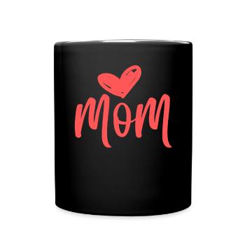 MOM LOVE - I love my Mommy - Mutter Mama Mammi - Tasse einfarbig - Schwarz - Vorne