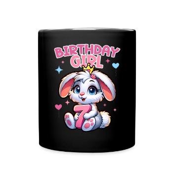 Anniversaire Fille, Anniversaire Enfants, 7 Ans, Fille - Mug uni - noir - Devant