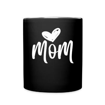 MOM LOVE - I love my Mommy - Mutter Mama Mammi - Tasse einfarbig - Schwarz - Vorne