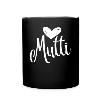 MOM LOVE - I love my Mommy - Mutter Mama Mammi - Tasse einfarbig - Schwarz - Vorne