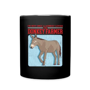 Esel Eselbesitzer Eselliebhaber Geschenk - Tasse einfarbig - Schwarz - Vorne