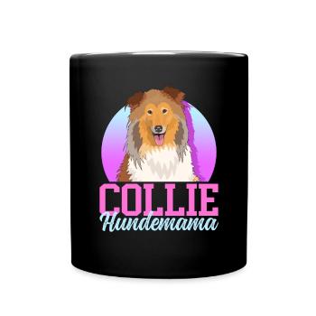 Collie chien maman cheveux longs Collie chiens cadeau - Mug uni - noir - Devant