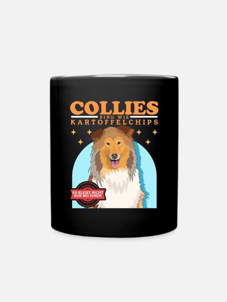 Collie Hund Langhaarcollie Collies Geschenk - Tasse einfarbig - Schwarz