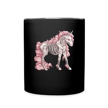 Einhorn Halloween Japanisches Einhorn - Tasse einfarbig - Schwarz - Vorne
